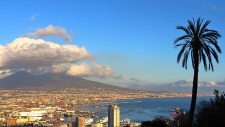 View of Naples, Italy, from Castel Sant'Elmoのeditorial素材