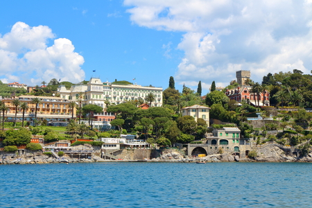 Santa Margherita Ligure, famous Italian resort locationのeditorial素材