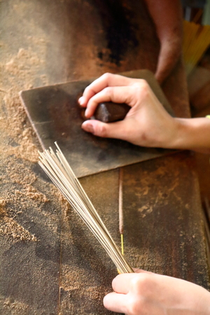 Colored incense sticksの写真素材