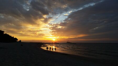 sunset on the Baltic Seaの写真素材