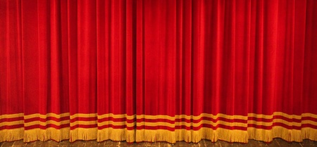 closed curtain of a theaterの写真素材