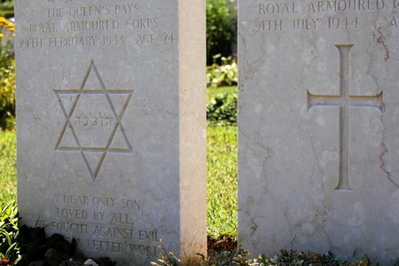jewish and christian views of tombstones side by side