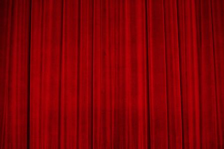 closed curtain of a theaterの写真素材