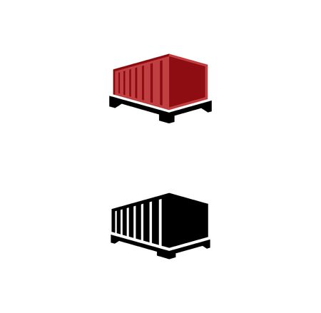Big container, red color and one color in blackのイラスト素材