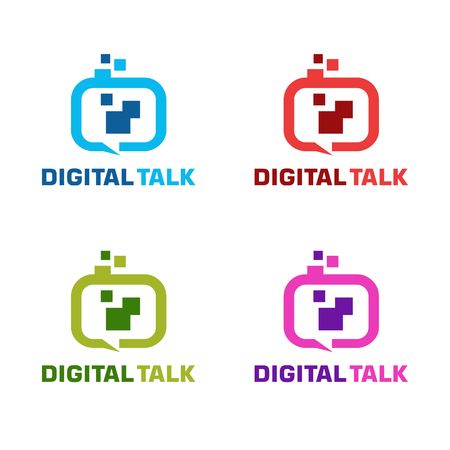 Digtal talk logo with variation colorのイラスト素材
