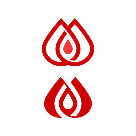Red droplets symbol for logo or icon ready to use.のイラスト素材