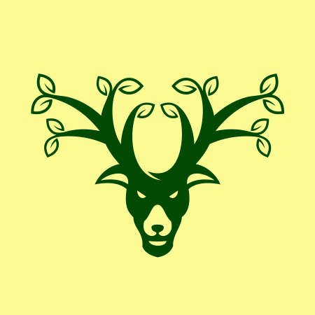Leaf horned Deer vector ready to use.のイラスト素材