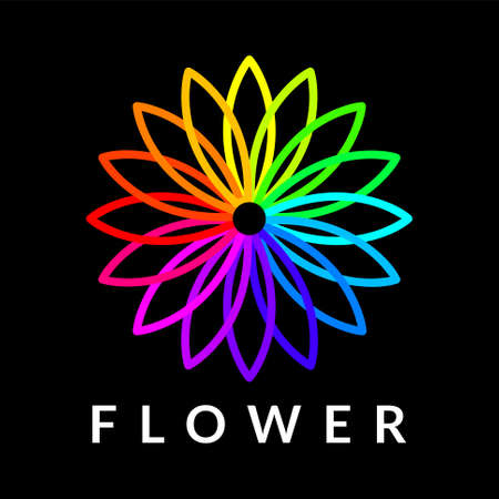 Colorful flower concept, flowers flat color. Very suitable in various purposes apps, websites, symbol, logo, icon and many more.のイラスト素材