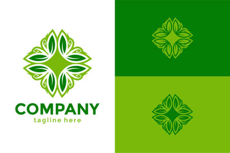 Leaf ornament logo design. Very suitable various business purposes also for symbol, logo, company name, brand name, icon and many more.のイラスト素材