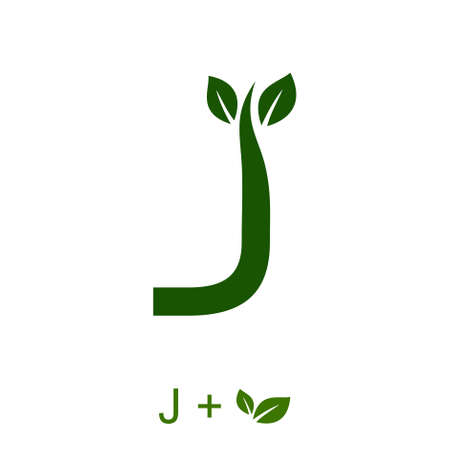 Letter J with a leaf concept. Very suitable in various natural business purposes also for icon, symbol, logo and many more.のイラスト素材