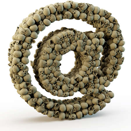At sign made from skulls, 3d renderの写真素材