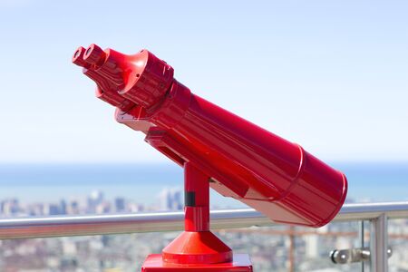 A high-power binoculars for overlookの写真素材