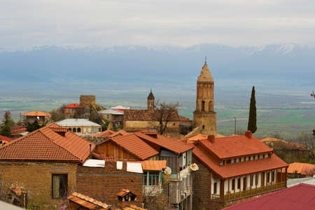 small town Signagi in the eastern region of Georgiaの写真素材