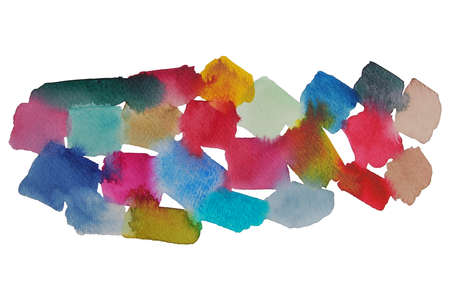 colorful watercolor brush stroke abstractの写真素材