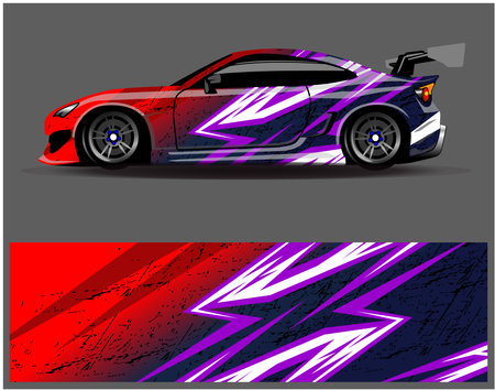 Graphic abstract stripe racing background designs for vehicle, rally, race, adventure and car racing liveryのイラスト素材