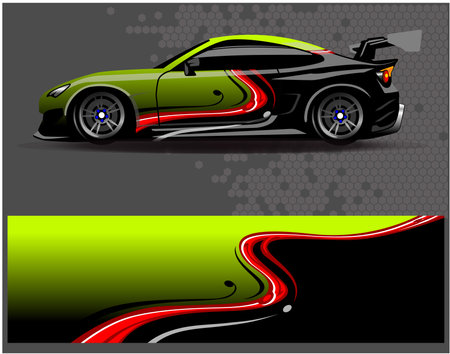 Graphic abstract stripe racing background designs for vehicle  rally race adventure and car racing liveryのイラスト素材