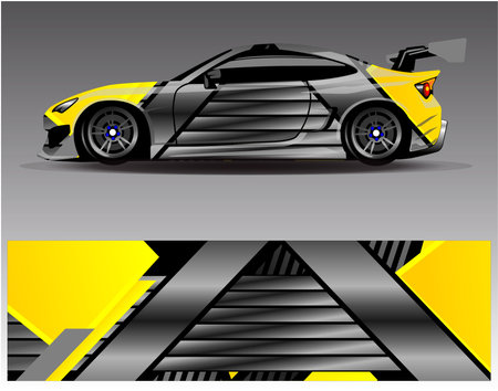 Graphic abstract stripe racing background designs for vehicle rally race adventure and car racing liveryのイラスト素材