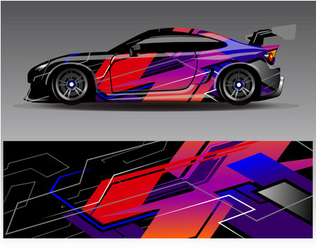 Livery car graphic Car wrap design vector Graphic abstract stripe racing background kit designs for wrap vehicle race car rally adventure and liveryの素材 FY310194458750