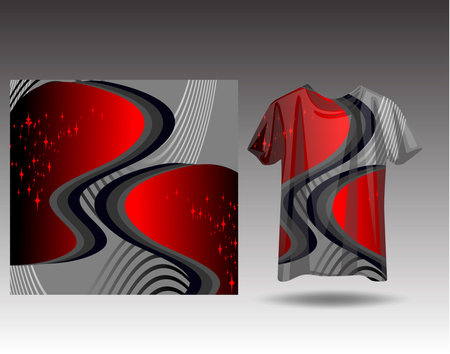 T-shirt design template. Abstract background for sport wear. Vector illustration.のイラスト素材