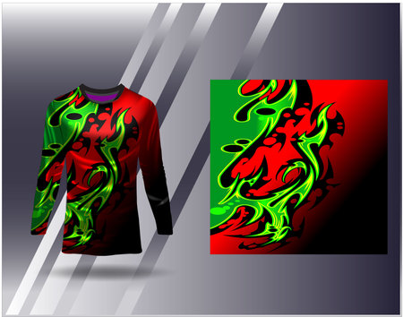 Tshirt sports design for racing jersey cycling football gaming motocrossのイラスト素材