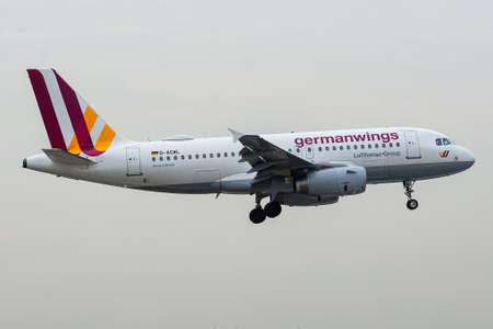 D-AGWL, July 11, 2019, Airbus Airbus A319-132-3534 landing at Paris Charles de Gaulle airport at the end of flight Eurowings EW9406 from Dusseldorfのeditorial素材
