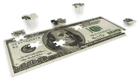 Dollar puzzleの写真素材