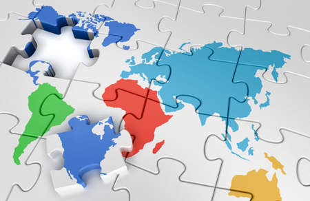 Puzzle world mapの写真素材