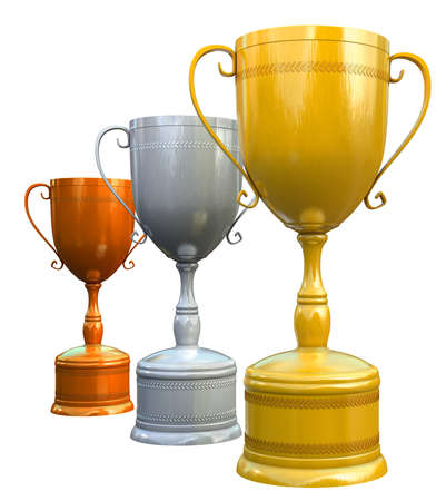 Three trophiesの写真素材