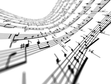 3d music notesの写真素材