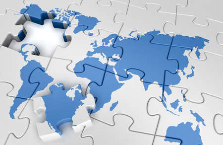 Puzzle world mapの写真素材