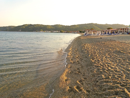 Mediterranean Sea in the morning, in Greece. risenの写真素材