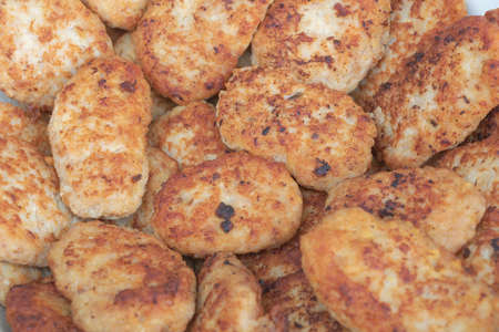 Delicious homemade cutlet texture - made of meat and bread.
