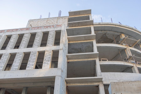 A building under construction - the future apartments.