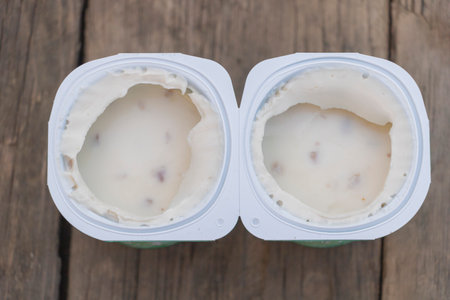 Reducing Food Waste: The Importance of Proper Yogurt Expiration Management concept.の写真素材