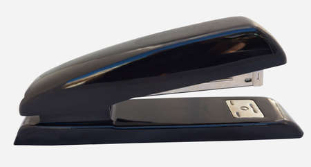 Black metal stapler. Isolated.