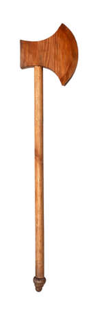 Handmade arts and crafts wood battle ax.の写真素材