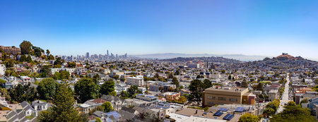 Panorama from San Francisco's Billy Goat Hill overlooking Noe Valley.のeditorial素材