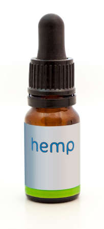 Isolated CBD cannabis oil extracts in jars.の写真素材
