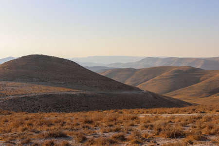 Mountainous Judean desert landscape near Jericho, Israelの写真素材