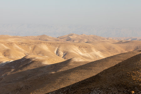 Mountainous Judean desert landscape near Jericho, Israelの写真素材