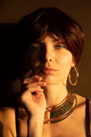 Beautiful Young Woman . Charming woman Smile faceの写真素材