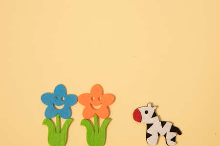 background with animals art collage. Giraffe lion zebra elepantの写真素材