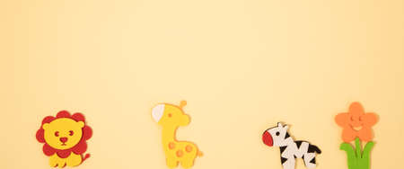 background with animals art collage. Giraffe lion zebra elepantの写真素材