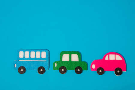 car in cartoon style on white background. Colorful and Transportation background, ecoの写真素材