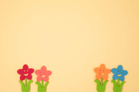 background with flowers art collage. flowers cartoonの写真素材