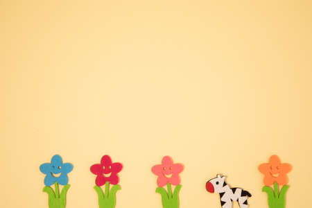 background with animals art collage. Giraffe lion zebra elepantの写真素材