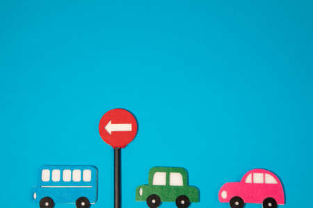 car in cartoon style on white background. Colorful and Transportation background, eco