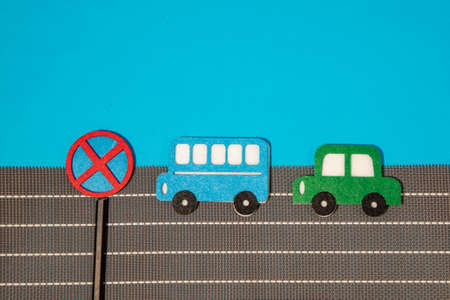 car in cartoon style on white background. Colorful and Transportation background, ecoの写真素材