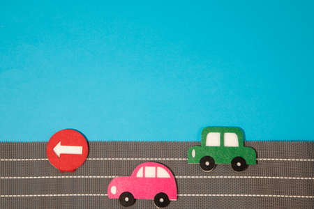 car in cartoon style on white background. Colorful and Transportation background, ecoの写真素材