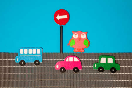 car in cartoon style on white background. Colorful and Transportation background, ecoの写真素材